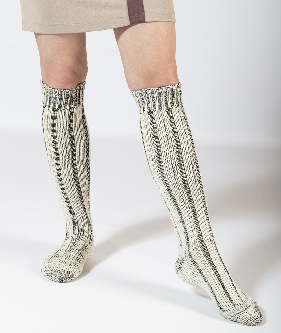 Chaussettes hautes et épaisses enfant en laine mérinos bio - gris, Grödo